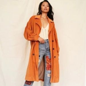 Free People Corduroy Trench Coat XS